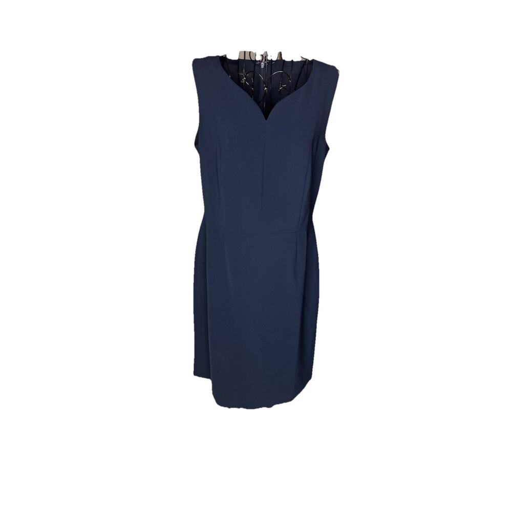 Talbots Navy Blue Notch Neckline Sheath Dress - Size 8